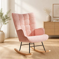 Câline · Fauteuil à bascule tissu teddy, dossier haut