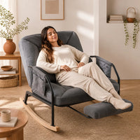 Songe · Fauteuil à bascule inclinable velours côtelé, 4 positions