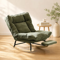 Halte · Fauteuil à bascule inclinable velours côtelé avec repose-pieds