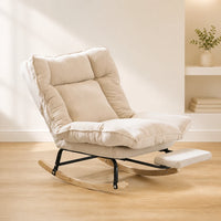 Halte · Fauteuil à bascule inclinable velours côtelé avec repose-pieds