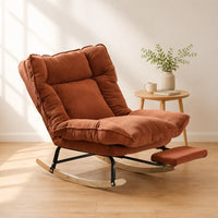 Halte · Fauteuil à bascule inclinable velours côtelé avec repose-pieds