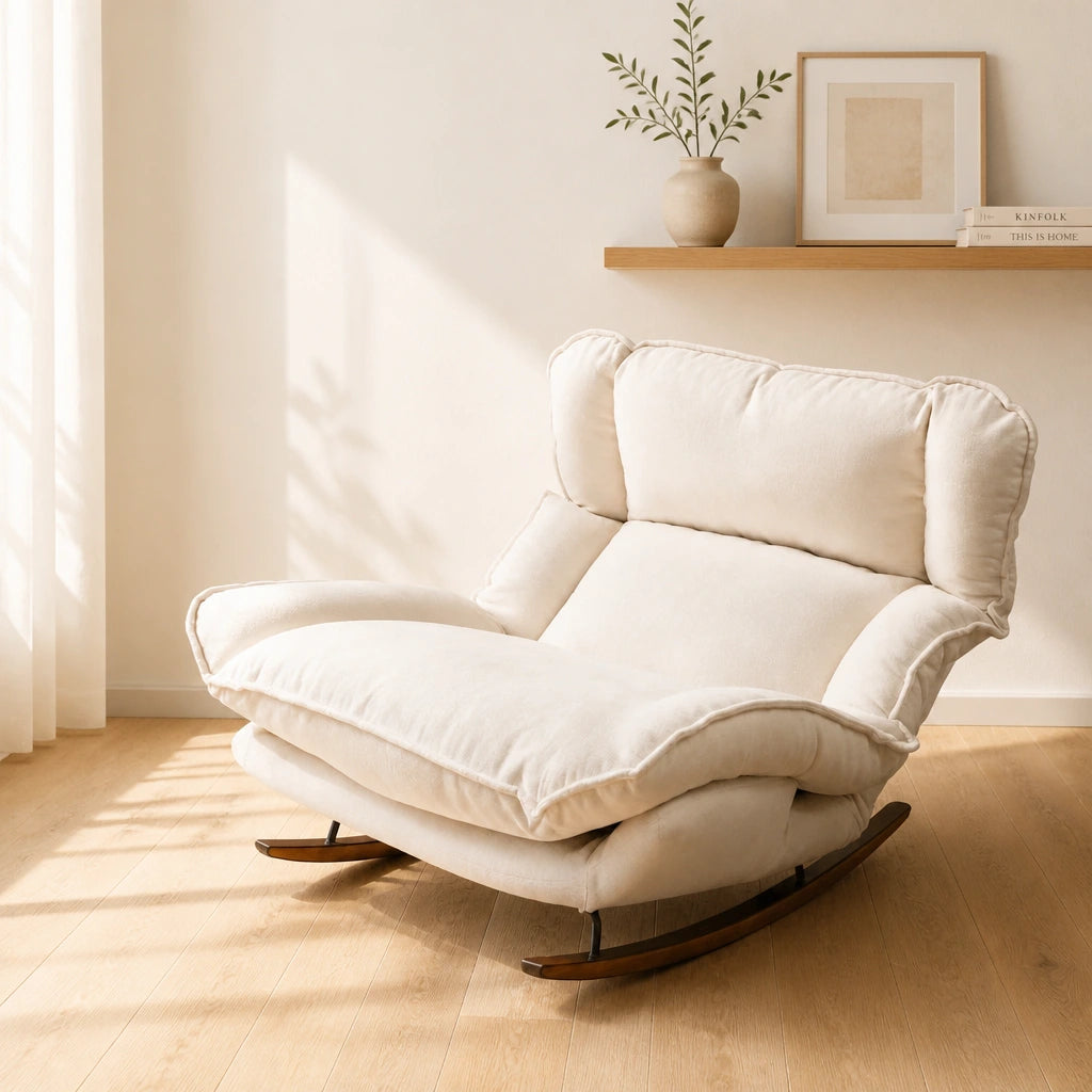 Alcôve · Fauteuil à bascule inclinable 5 positions, tissu chenille