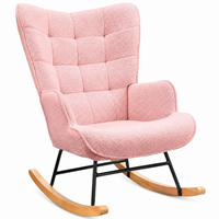 Câline · Fauteuil à bascule tissu teddy, dossier haut