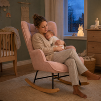 Câline · Fauteuil à bascule tissu teddy, dossier haut