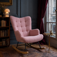 Câline · Fauteuil à bascule tissu teddy, dossier haut