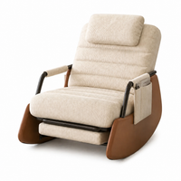 Rêverie · Fauteuil à bascule design velours côtelé et bois massif