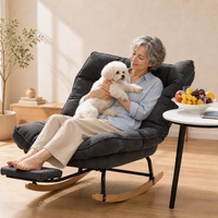Halte · Fauteuil à bascule inclinable velours côtelé avec repose-pieds