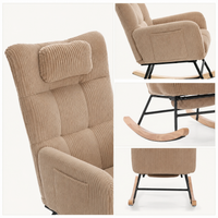 Berceuse · Fauteuil à bascule d'allaitement velours côtelé, repose-pieds