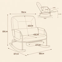 Songe · Fauteuil à bascule inclinable velours côtelé, 4 positions