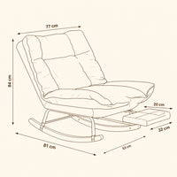 Halte · Fauteuil à bascule inclinable velours côtelé avec repose-pieds