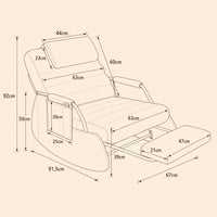 Rêverie · Fauteuil à bascule design velours côtelé et bois massif