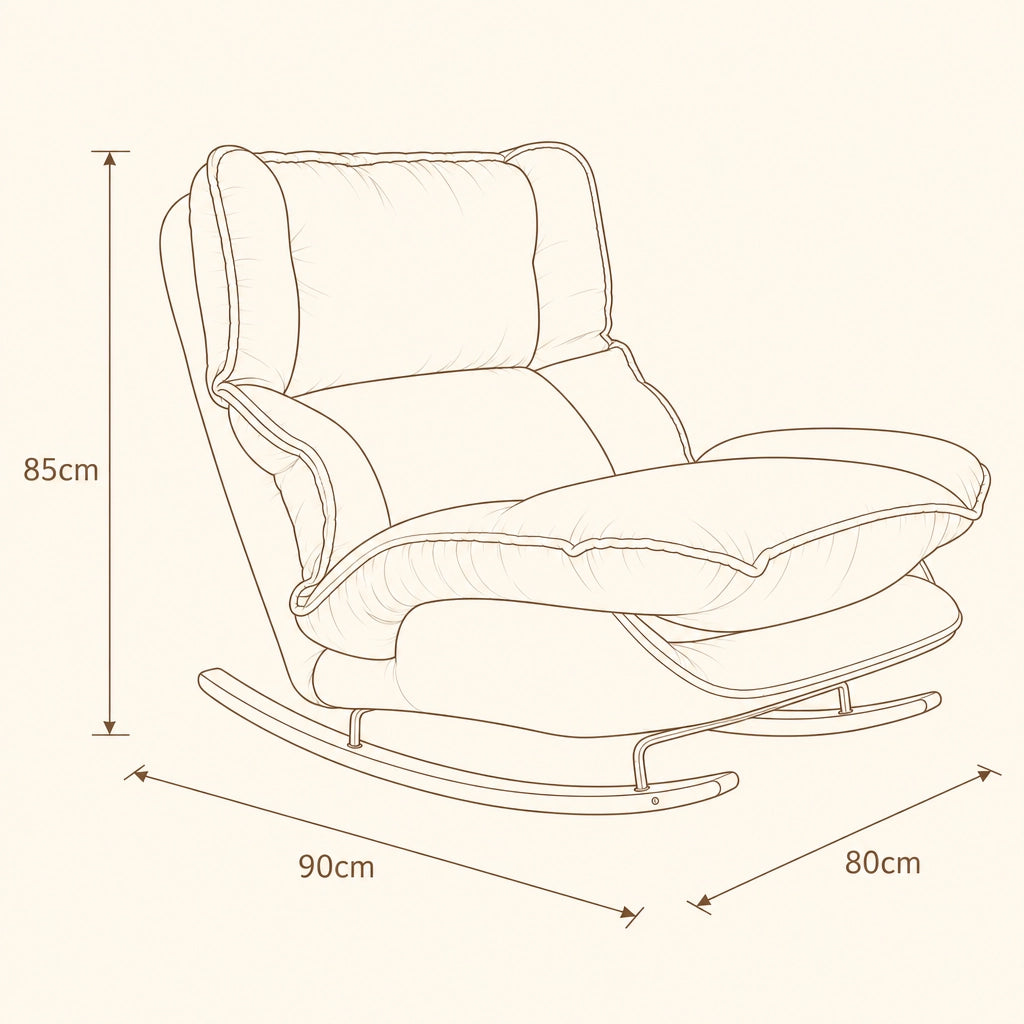 Alcôve · Fauteuil à bascule inclinable 5 positions, tissu chenille