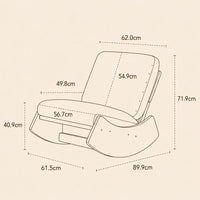 Ambre · Fauteuil à bascule rétro velours côtelé, bois massif