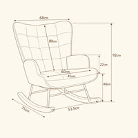 Câline · Fauteuil à bascule tissu teddy, dossier haut