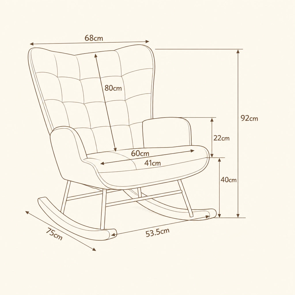 Câline · Fauteuil à bascule tissu teddy, dossier haut