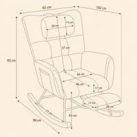 Berceuse · Fauteuil à bascule d'allaitement velours côtelé, repose-pieds