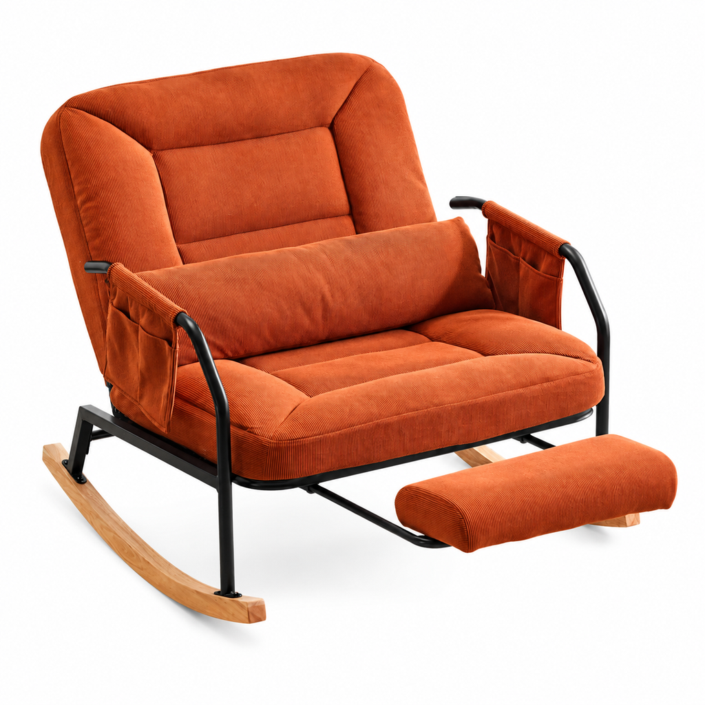 Songe · Fauteuil à bascule inclinable velours côtelé, 4 positions
